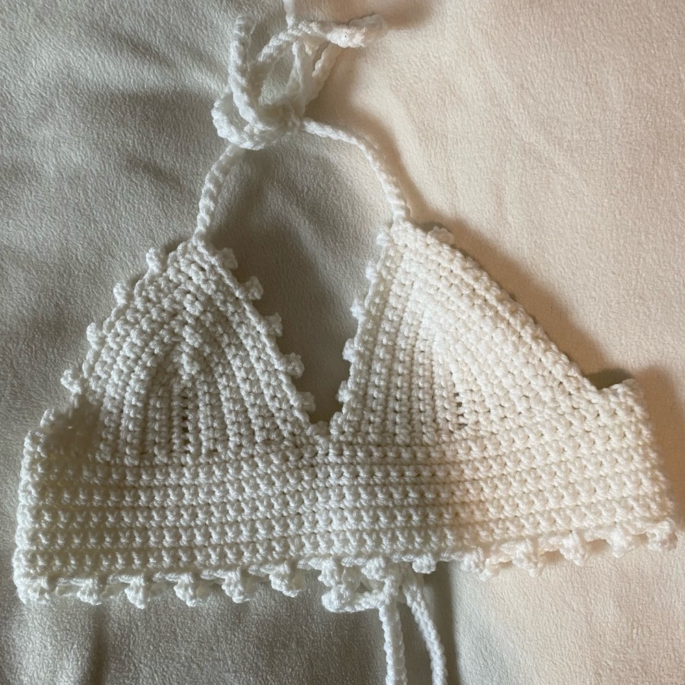 White Crochet Crop Top